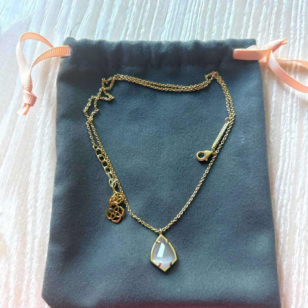 Kendra Scott Gold Necklace with White Pendant